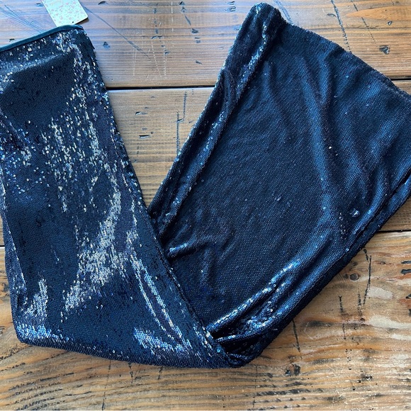 Free People sequins dress pants in deep blue Jewel size 0 - Picture 4 of 10